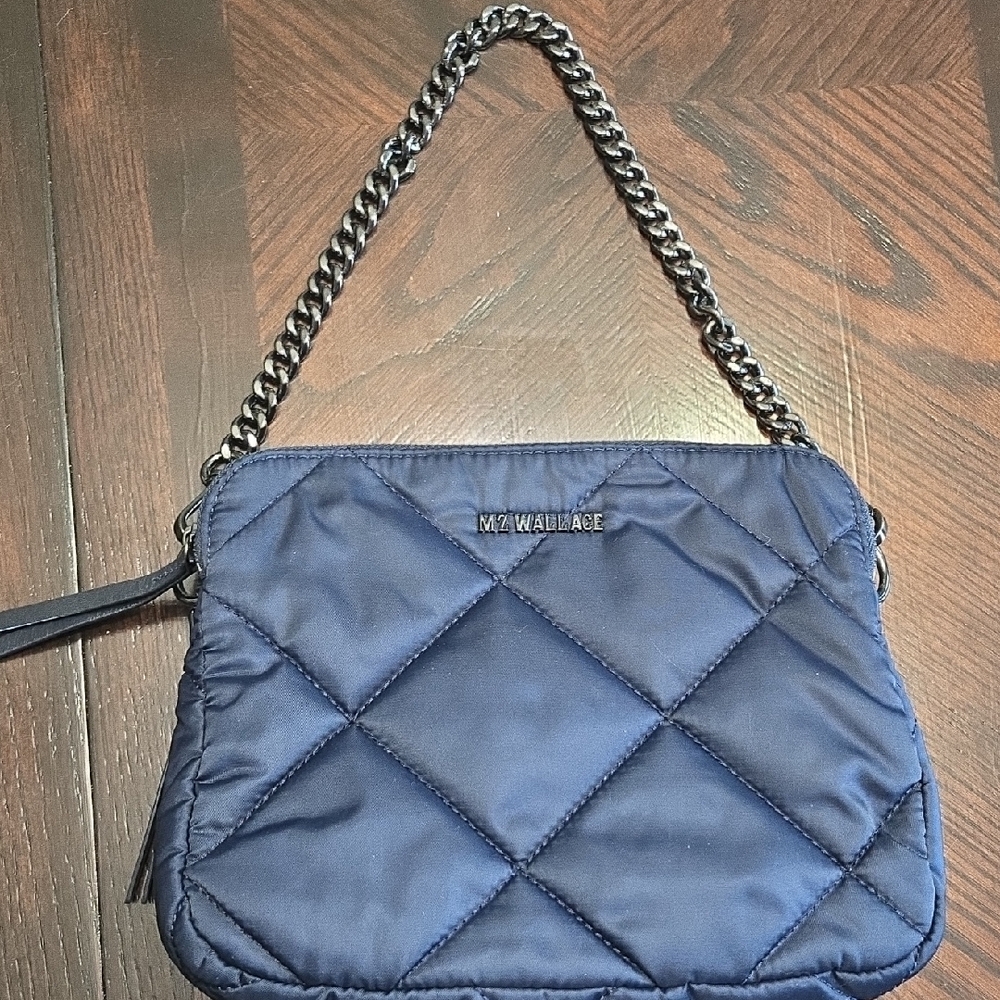 MZ Wallace Navy Quilted Shoulder Bag